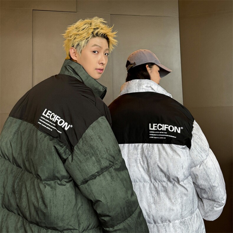 2025情侣棉衣棉服迷彩印花拼接面包服立领棉袄外套1613C-P70,男装棉衣,星座207
