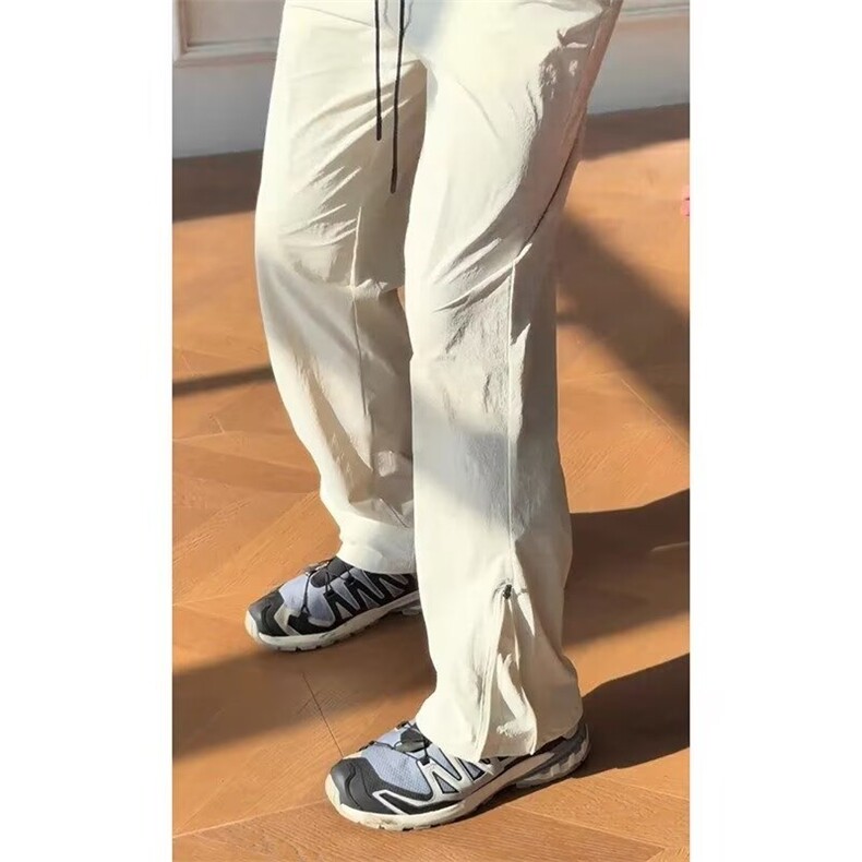美式侧拉链冰皮速干裤男秋cleanfit弯刀裤子弹力微喇裤K6604-P47,男装皮裤,星座412-1