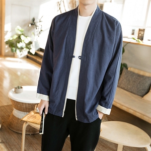 风唐装大码夹克外套开衫复古休闲盘扣男装茶服 JK602 P90图片