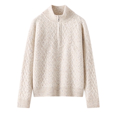 2025年秋季加厚半拉链点子纱时尚百搭通勤,女装羊绒衫,策品羊绒, 2025年秋季加厚半拉链点子纱时尚百搭通勤,女装羊绒衫,策品羊绒,