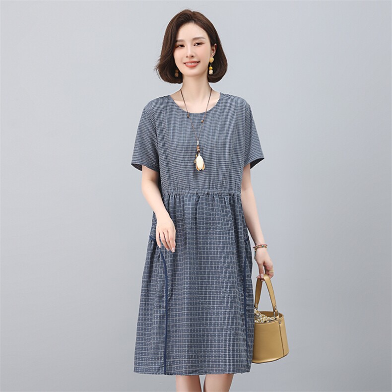 叶笙衣2539包边小格子连衣裙,女装连衣裙,叶笙衣