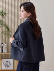 韩版短款双面羊绒大衣女时尚2025新款冬季超好看洋气减龄毛呢外套，女装毛呢外套，众宇琦