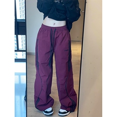 工装裤男女美式复古条纹运动裤潮牌爵士舞hiphop直筒裤子KC3106，男装休闲裤，星座1116A（原606A-3）