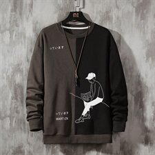 2021春装新款潮流宽松卫衣男装韩版帅气打底上衣DS982T，男装卫衣，电商A102