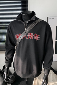 美式潮牌直播抖音得物品拉链立领卫衣外套W5813P45加绒图片