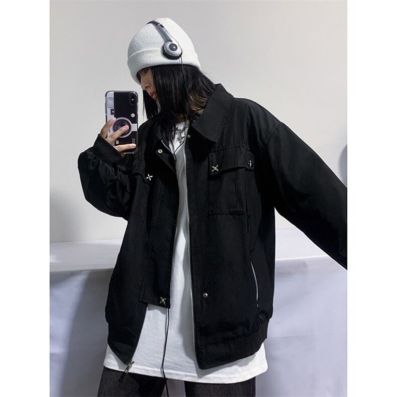 B221美式ins高街暗黑金属感宽松休闲外套上衣SY2303-P90控118,男装夹克,电商B221