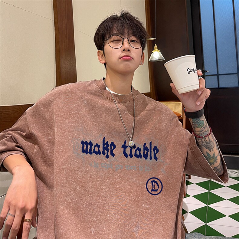 得物直播品质240重磅水洗xz605-dsx260特批30控49,男装T恤,星座605(原A050)