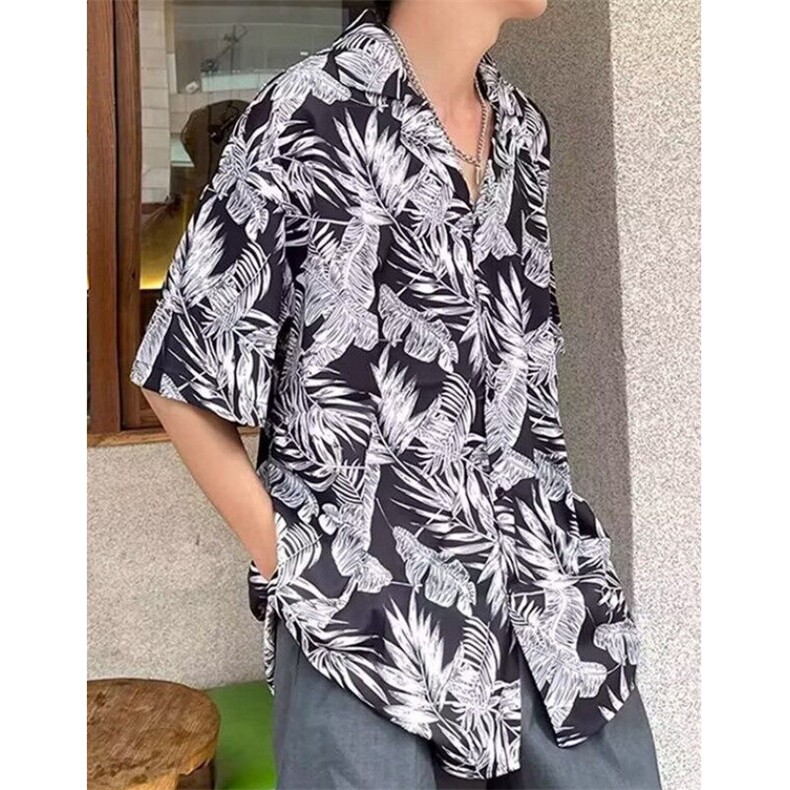 夏威夷短袖花衬衫男女夏季云南衬衣痞帅海边度假五分袖C2130,男装T恤,星座1116A（原606A-3）