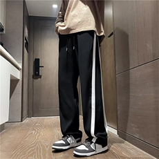 街头潮流休闲撞色直筒长裤ins高街美式阔腿裤运动K7211-P36，男装休闲裤，星座512-3