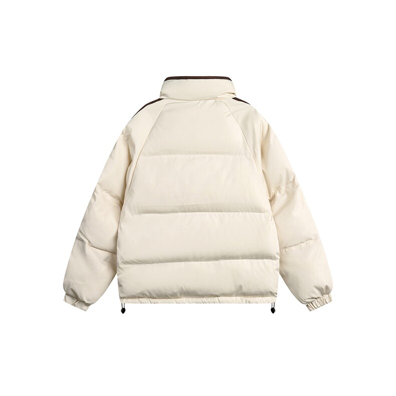 2025冬侧边条纹立领拼色印花棉服-5158控价198,男装棉衣,电商S012（CATTEE）