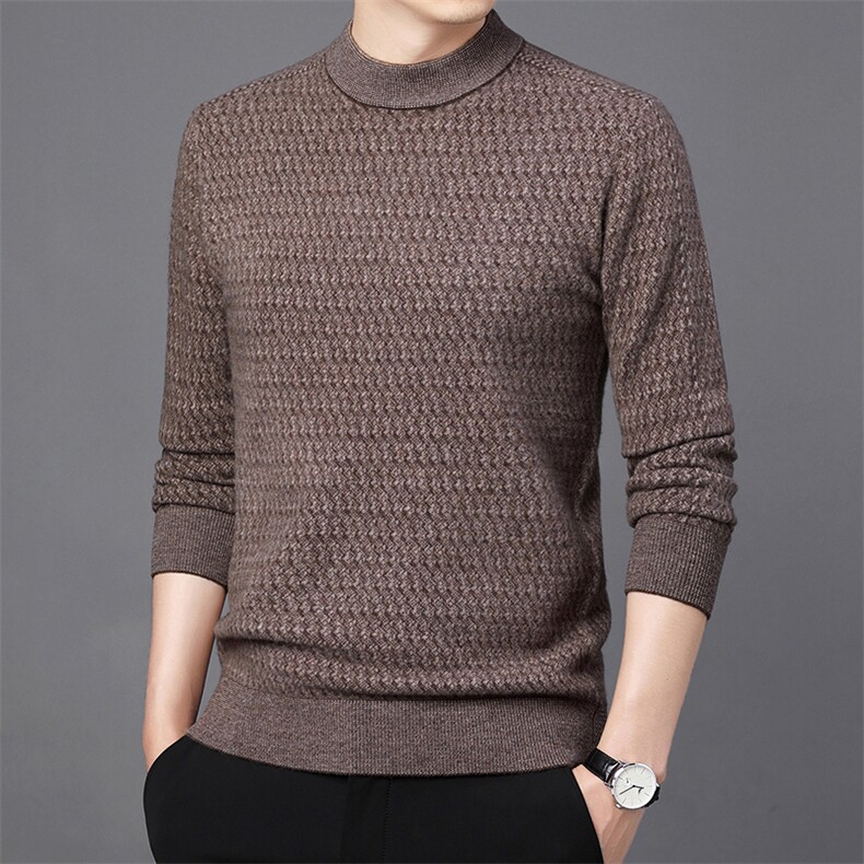 CM61085钱塘2020-2冬季厚款半高领商务休闲中年男士羊毛衫P152图片