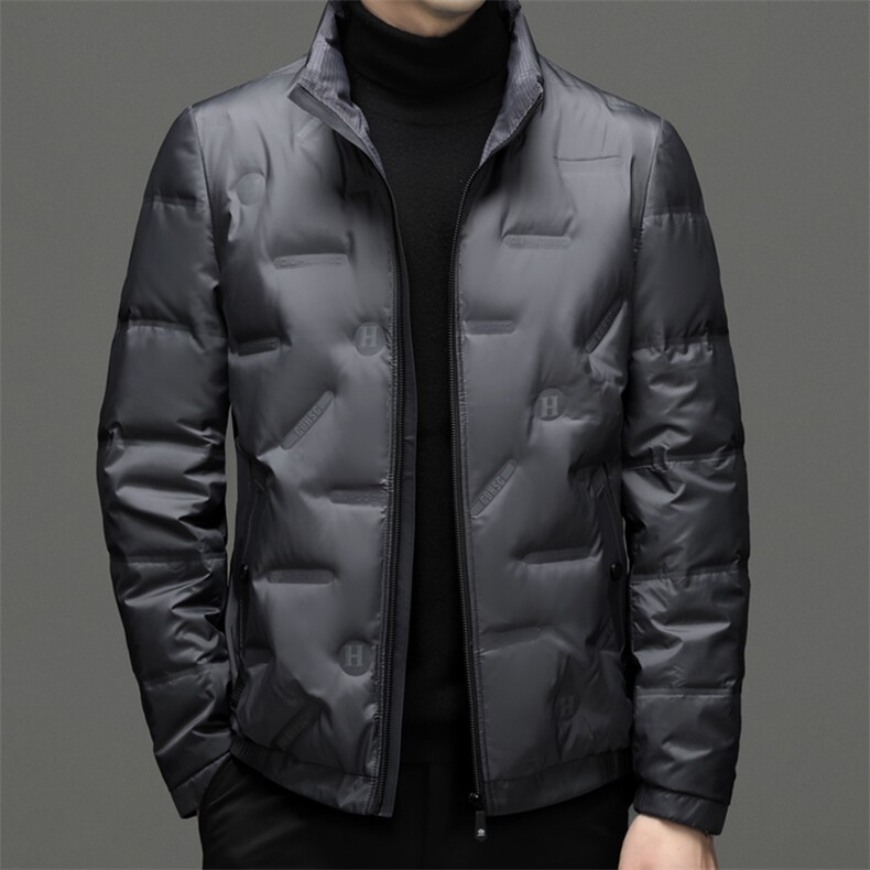 羽绒服男士冬季2023新款中年立领商务休闲爸爸装加厚保暖外套,男装羽绒服,电商B212（原钱塘6029）