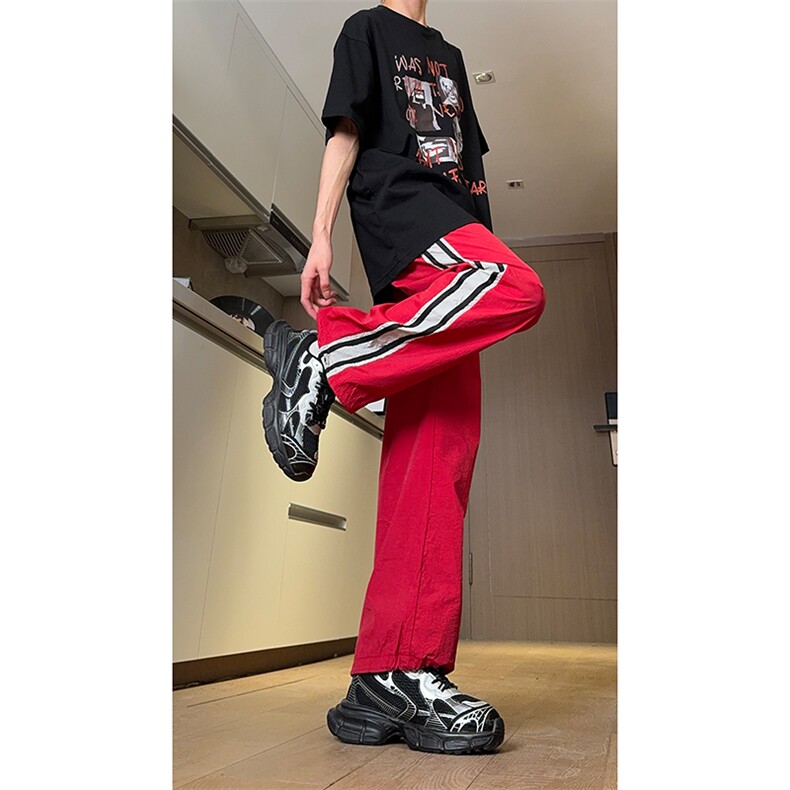 现货夏季速干巴黎神裤撞色拼接条纹休闲运动长裤男K650-P45控68,女装休闲裤,星座205-5