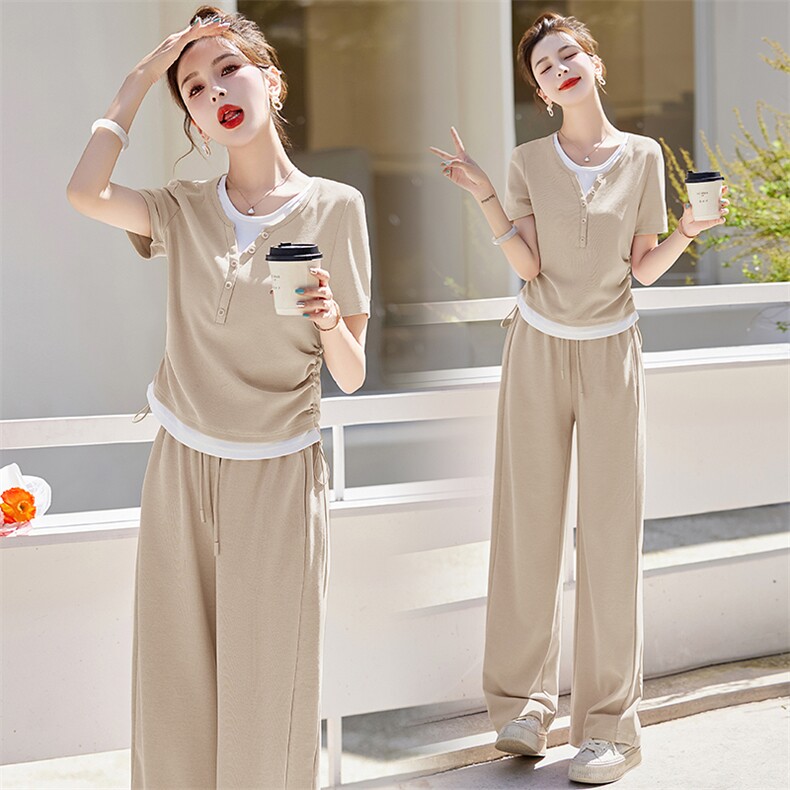 时尚休闲套装女夏季穿搭一整套2025新款小个子气质洋气减龄两件套，女装套装/套裙，大掌柜