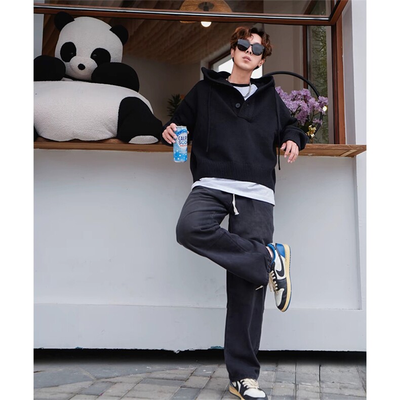 抖音得物 休闲直筒牛仔裤男显显瘦宽松百搭美式复古水洗长裤AK12图片