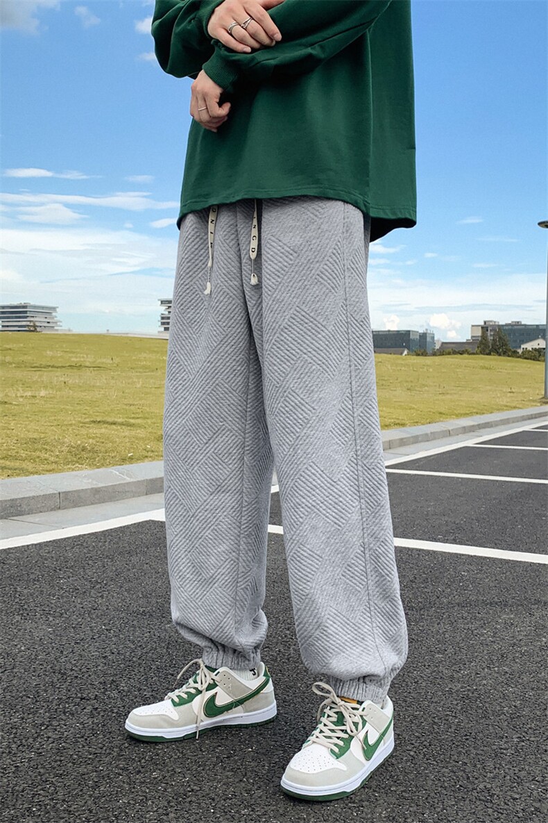 K6095/P45秋装新款拉链开叉韩版潮流休闲裤男宽松大码束脚裤子,男装休闲裤,电商A141