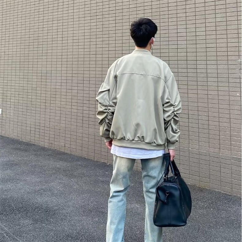 美式复古街头铁标飞行服夹克外套男女小众设计棒球服工装情侣上衣,男装夹克,星座1210-1