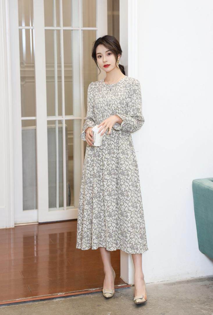 【现货】春季新款碎花披肩连衣裙两穿，女装连衣裙，笑思源