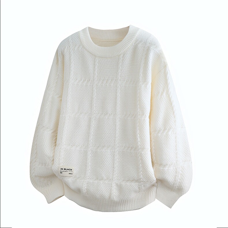 2024【新品】秋冬加绒圆领毛衣男士针织打底衫潮流-M5147-P45,男装T恤,星座1105