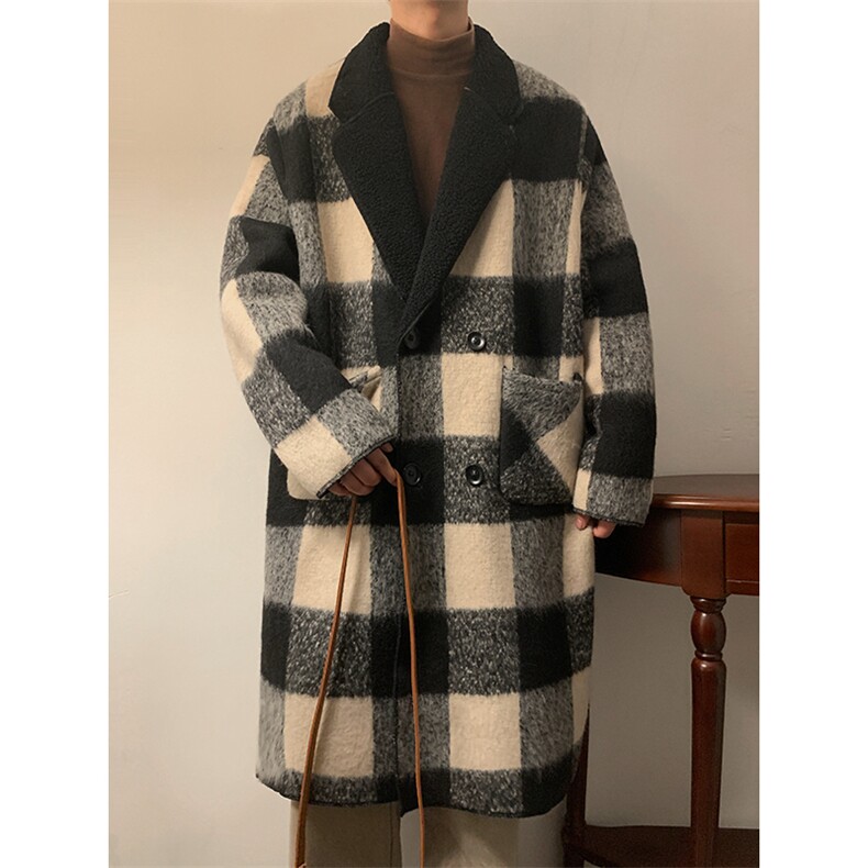 秋冬呢大衣双面穿外套加绒夹克加厚外套长款1016-1W97P168K198,男装夹克,星座1016-1（原电商B408-1）
