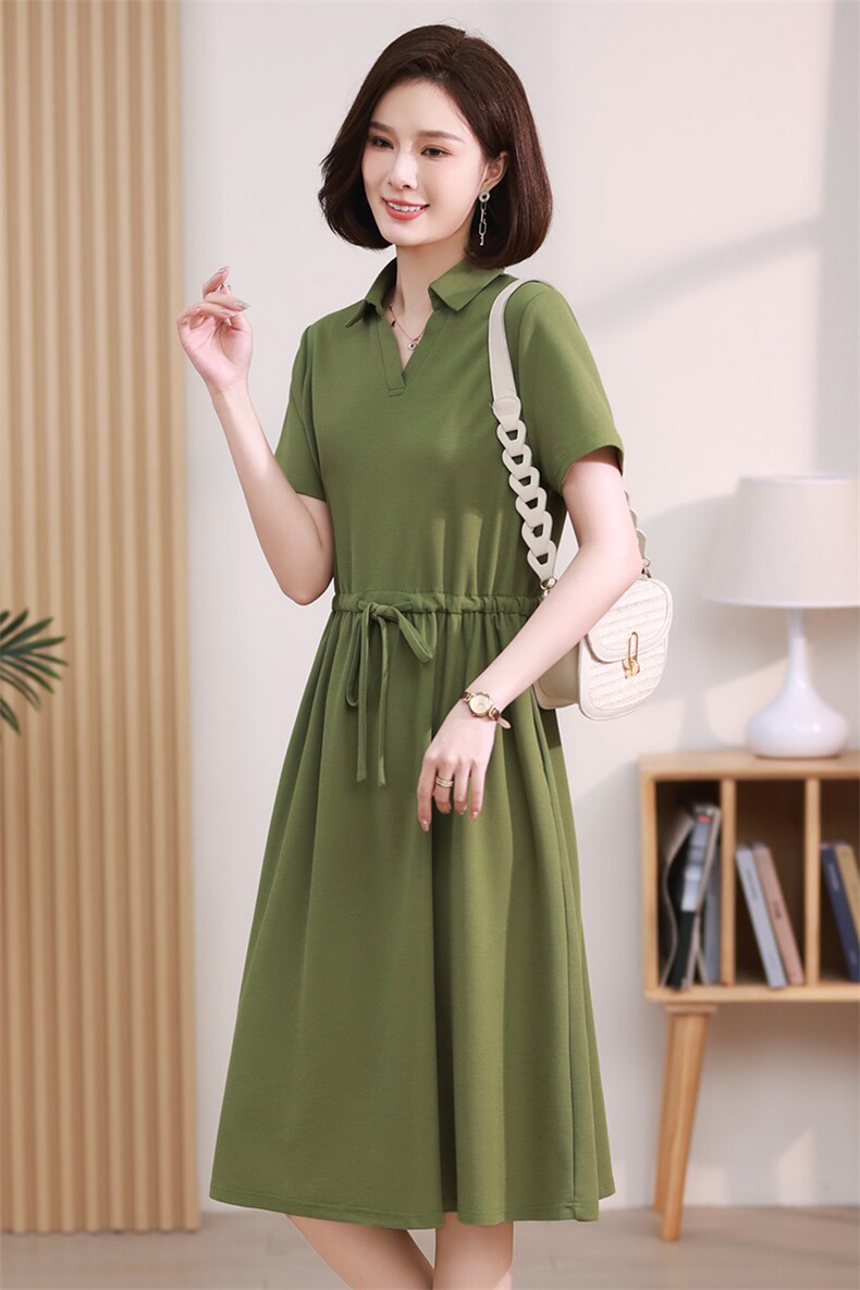 连衣裙女夏季2023新款高级感修身显瘦气质洋气小个子短袖衬衫裙子,女装连衣裙,希欧阁