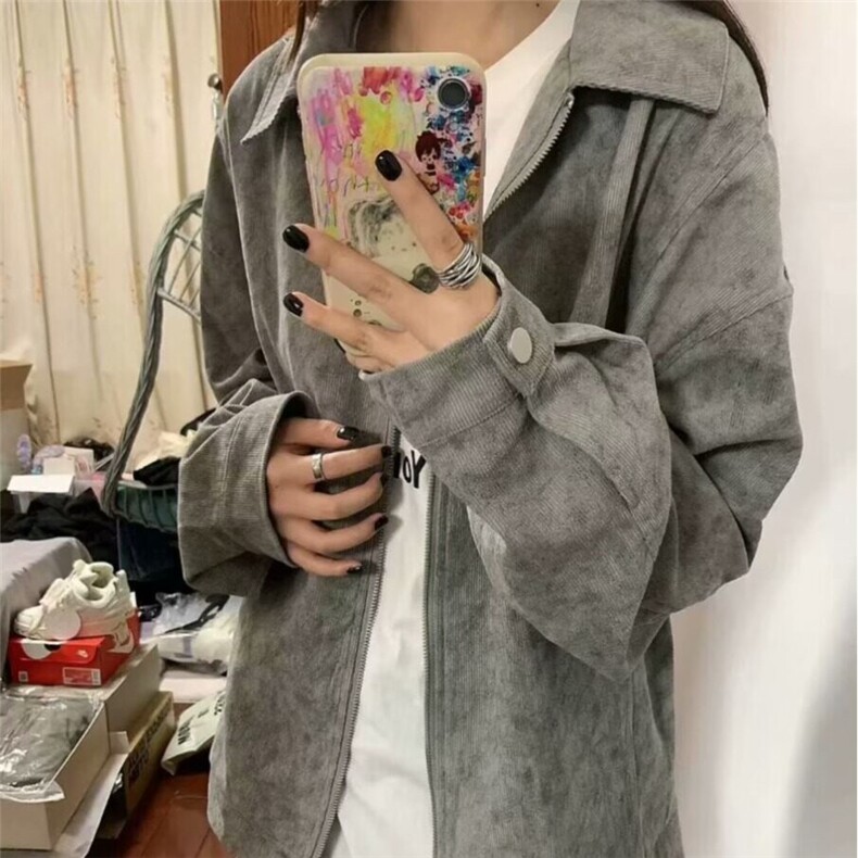 【有货】DS20-P75灯芯绒外套男士休闲宽松痞帅美式复古拉链夹克,男装夹克,星座603-2