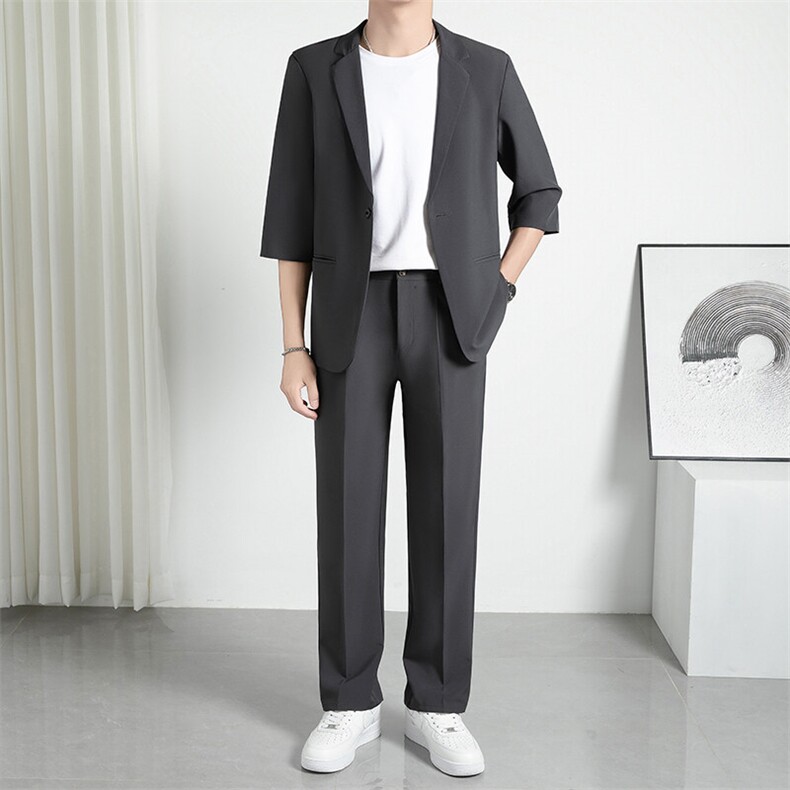 TW051-P952025夏季INS男士痞帅轻熟七分袖西服西裤两件套装，男装西服，星座507A（原星座306B-2）
