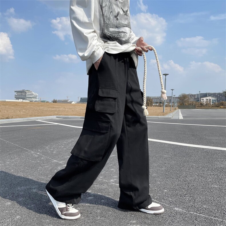 美式复古多口袋工装裤男直筒宽松日系休闲长裤K0100-P48,男装休闲裤,星座308B-1
