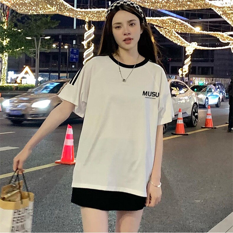 200克宽松圆领三条杠短袖T恤棉情侣团队服班服定制潮男女V4,男装T恤,星座115A-3
