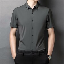 夏季新款2022中年男士短袖衬衫休闲免烫爸爸装衬衣上衣，男装衬衫，电商B212（原钱塘6029）