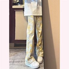 2026水洗牛仔裤美式弯刀裤直筒微喇宽松休闲长裤K83076-P38网图，男装牛仔裤，电商B245