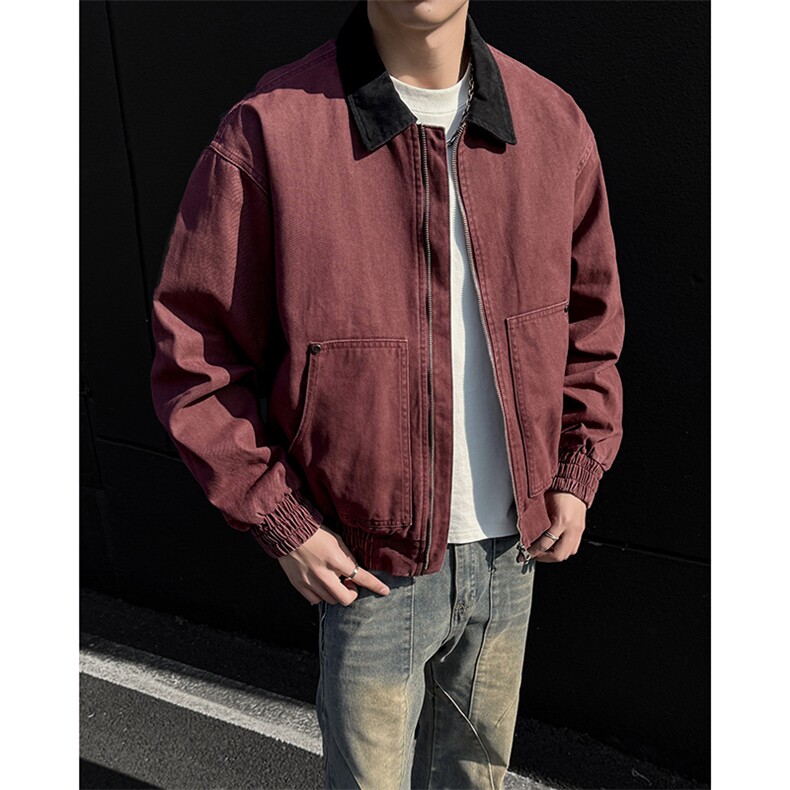 得物二开cleanfit翻领工装夹克底特律撞色秋行政外套JK1206-P98，男装夹克，星座1103-3