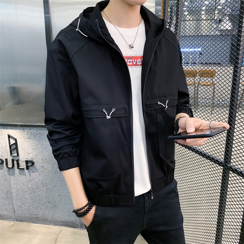 备货主推 2021春秋季新品连帽夹克男外套 男休闲夹克大码 2061-P68图片