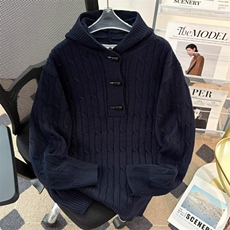 连帽套头毛衣时尚宽松针织打底衫毛线衣男士外穿高级感6511P63，男装T恤，星座410-2