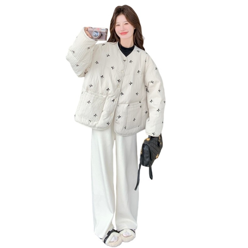 新款出货中刺绣羽绒外套90白鸭绒2C272-Y26-P310K458,女装羽绒服,2C272