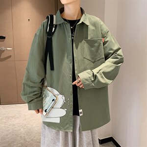 春季长袖衬衫男宽松港风衬衣男外套男CSCS281-P35图片