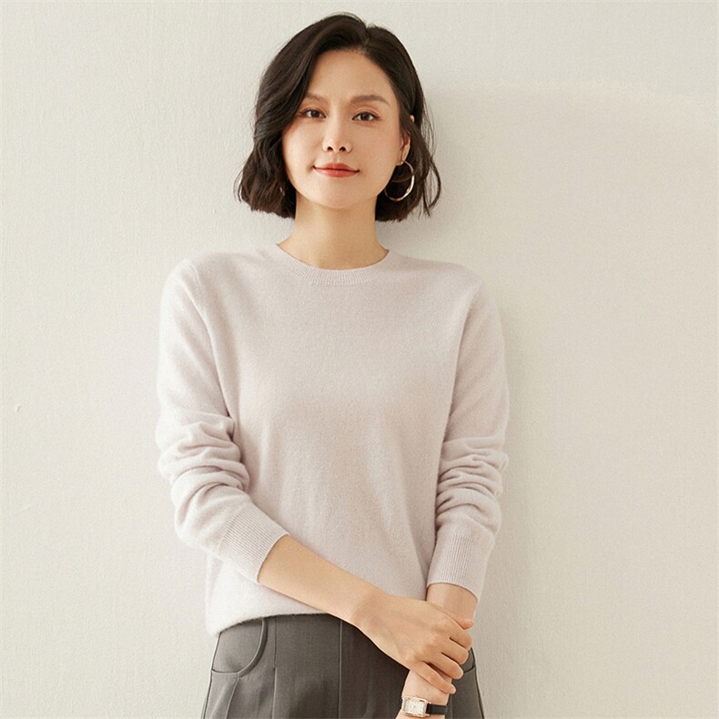獨家限量质感/有型女士全圆领衫宽松百搭针织毛衣打底衫，女装羊毛衫，蚂蚁派对工厂直营店