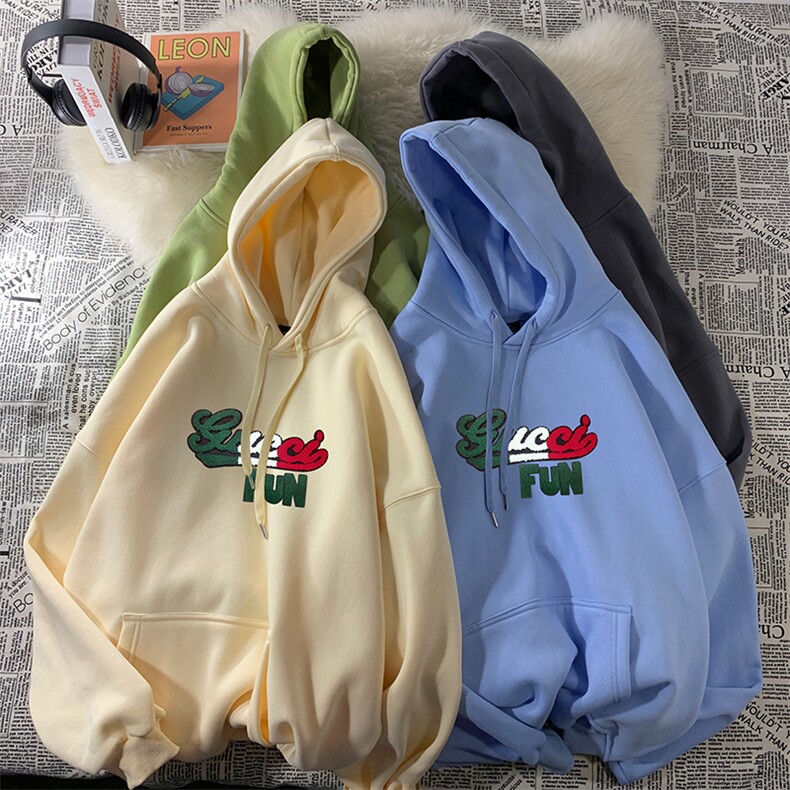 中性港风大码卫衣套头连帽男女外套女上衣潮牌WY300P45限58，男装卫衣，电商A089-1