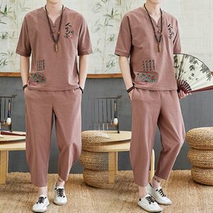 夏季套装男短袖t恤休闲风新款夏装潮牌衣服男装T734-P55图片