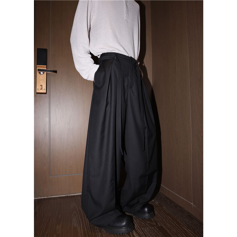 抖音品质春季新款潮流打褶宽松阔腿西裤B315-K25718-特p40控78,男装休闲裤,电商B315