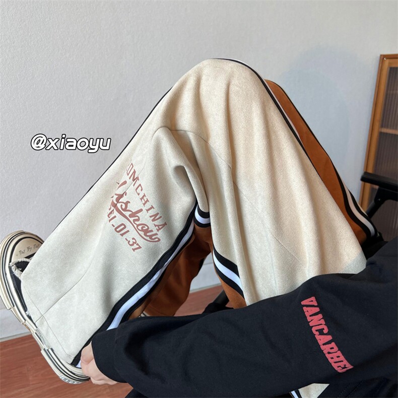 XZ616秋季新款麂皮绒拼接休闲裤TY395P65控75,男装休闲裤,星座512A（原616）