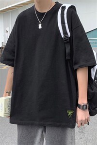 港风夏季大码休闲潮流纯色16色売松短袖T恤T3331图片