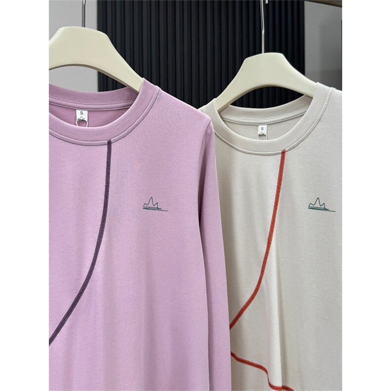 高品户外山系情侣哈苏分割明线印花休闲长袖T恤男女A1351-P58,男装T恤,星座1505