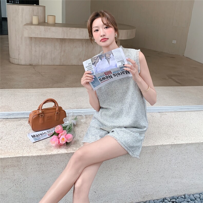 夏季新品!现货灰色流苏毛边上衣＋短裤B208-9026-P135K198,女装套装/套裙,浙宝208