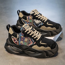 X4956-p95春季新款厚底增高休闲运动鞋民族风拼色男老爹鞋，男装民族服装，星座1407-3