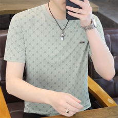 夏季冰丝短袖圆领时尚凉感休闲青年修身短袖T恤上衣XD3763-P30，男装T恤，星座310B-3