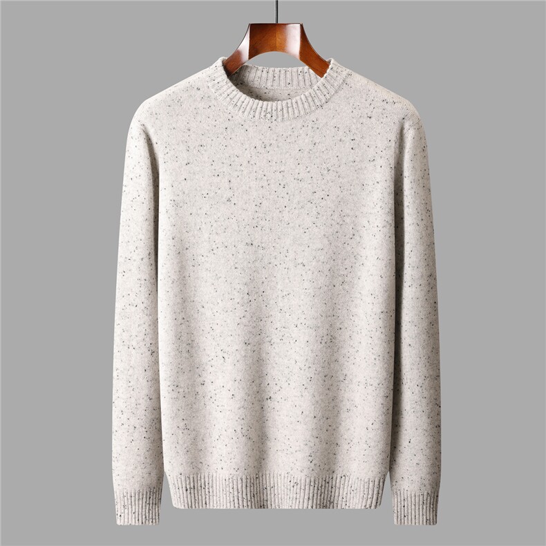 2025秋冬百搭时尚简约加厚圆领针织衫，男装羊绒套衫，盛欣羊绒