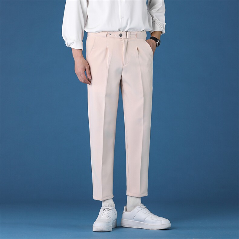 裤子男韩版潮流秋冬季新款九分小西裤男士修身垂感西装裤休闲长裤，男装西裤，星座505-2（原电商A260-1)