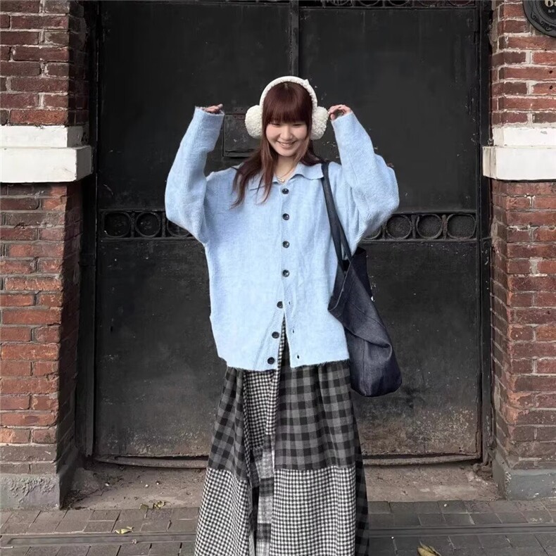美式慵懒风毛衣外套女秋冬新款胖妹妹针织开衫外穿上衣LY2877-P53,男装针织衫/毛衣,星座1008