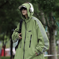 A685-P60户外机能连帽冲锋衣外套男女同款撞色拼色宽松工装夹克，男装夹克，星座512-6